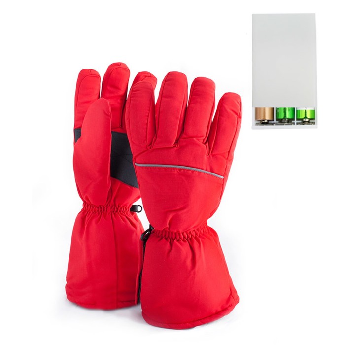 Перчатки, с подогревом RedLaika RL-P-03, AA на батарейках, Красные, L/XL