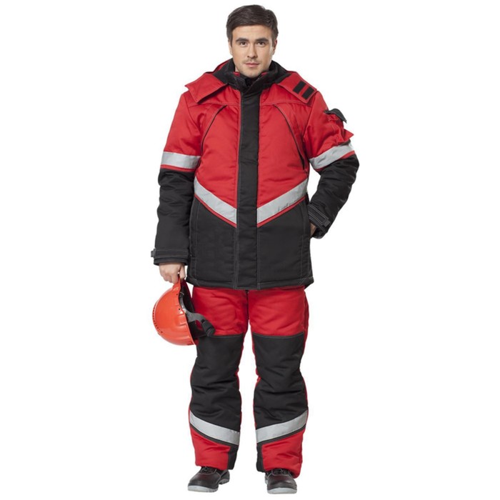 Костюм "Каскад", с подогревом, красно-черный, 56-58, рост 182-188, 7-26 ч, 5200 мАч