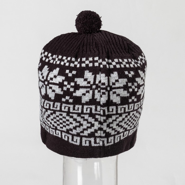 Шапка мужская "Скандинавские ушки" цвет чёрный, р-р 56