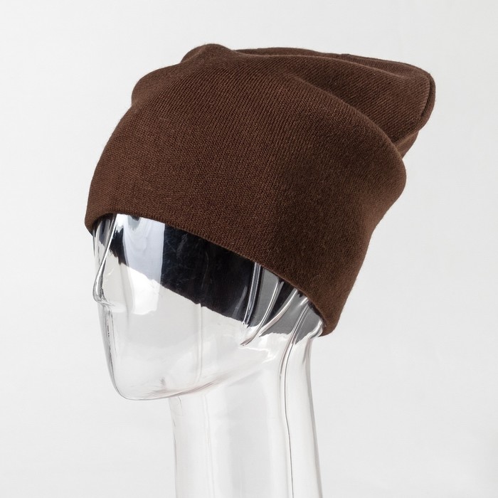 Шапка мужская "Спорт-2" цвет коричневый, р-р 56