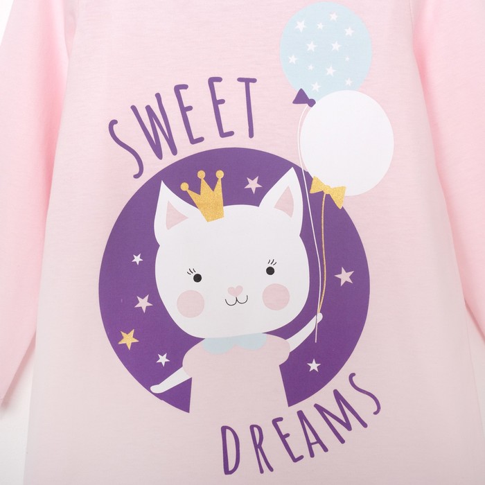 Платье "Котёнок", розов, р-р 32 (110-116 см) 5-6 лет, 95% хл, 5% эл