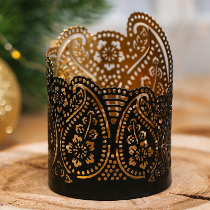 Подсвечник сувенирный Индия "Цветы"