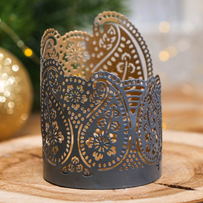 Подсвечник сувенирный Индия "Цветы"