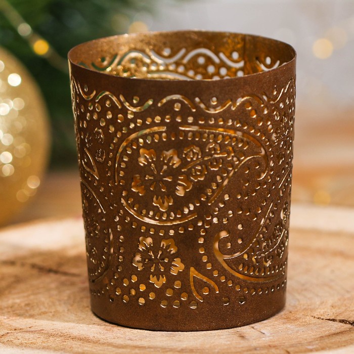 Подсвечник сувенирный Индия "Цветы"