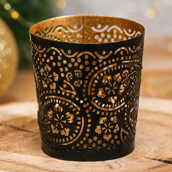 Подсвечник сувенирный Индия "Цветы"