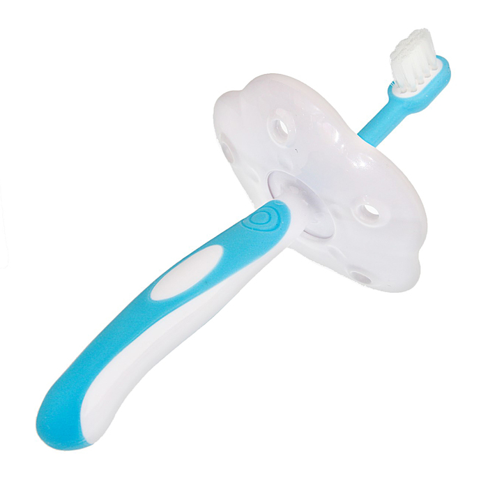 Зубная щётка детская, набор 3 шт. с ограничителем: силиконовая, с мягкой щетиной, для языка, от 6 мес., цвета МИКС