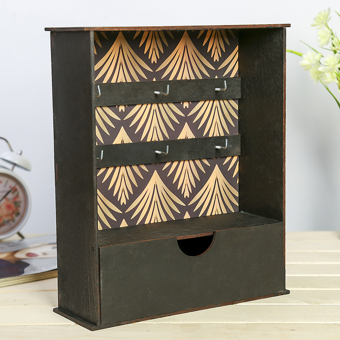 Ключница открытая с ящиком "Арт-декор Строгий стиль 01" 23,5х29,6х9 см