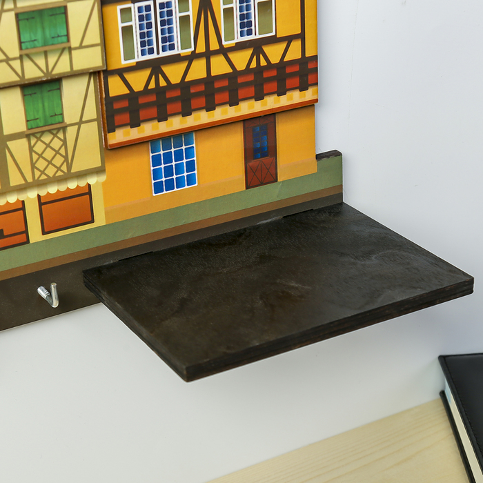 Ключница открытая с полочкой "Три домика" 35х22 см