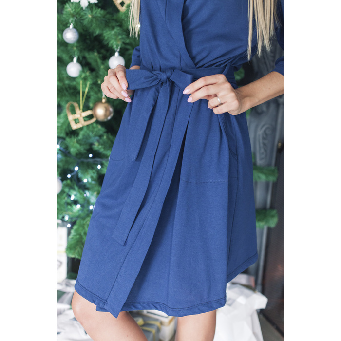 Халат женский KAFTAN "Hello winter", син., р-р 40-42 100% хл