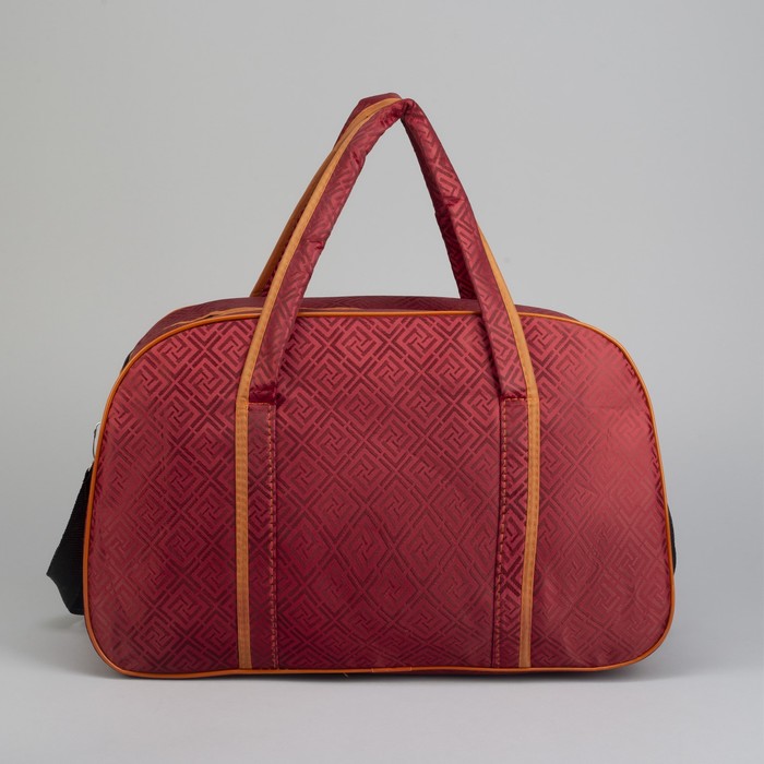 Сумка дорожная «Ромбы», отдел на молнии, наружный карман, длинный ремень, цвет бордовый