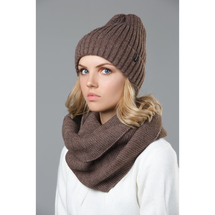 Шапка женская "Куба" цвет тёмно-кофейный, р-р 56