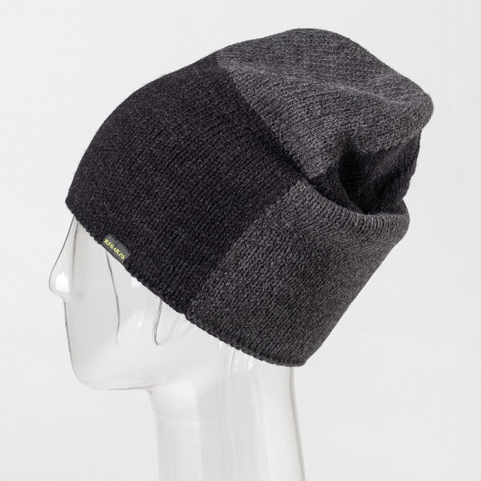 Шапка мужская "Паоло" (2-я) цвет чёрный,антрацит, р-р 56