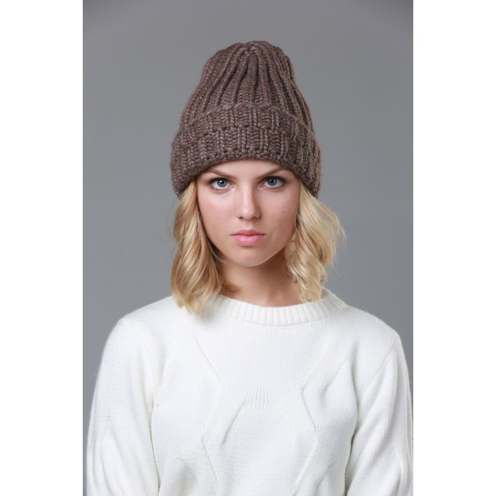 Шапка женская "Австралия" цвет тёмно-кофейный, р-р 56