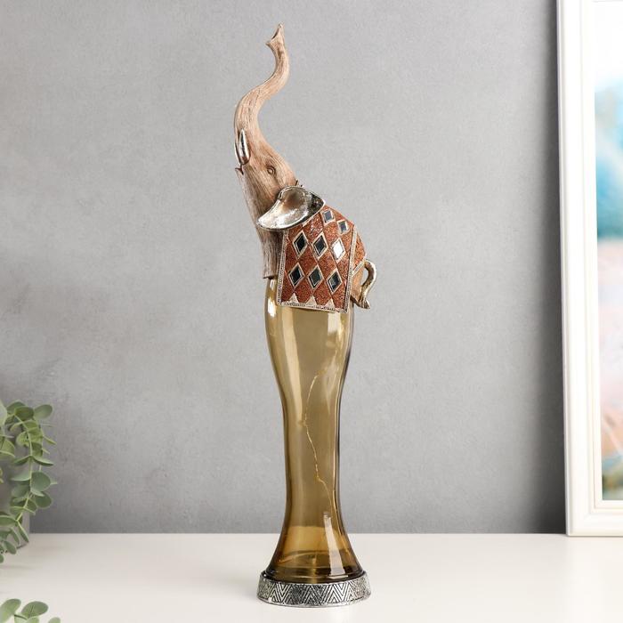 Сувенир полистоун, стекло световой "Королевский слон" 46,5х13х8 см