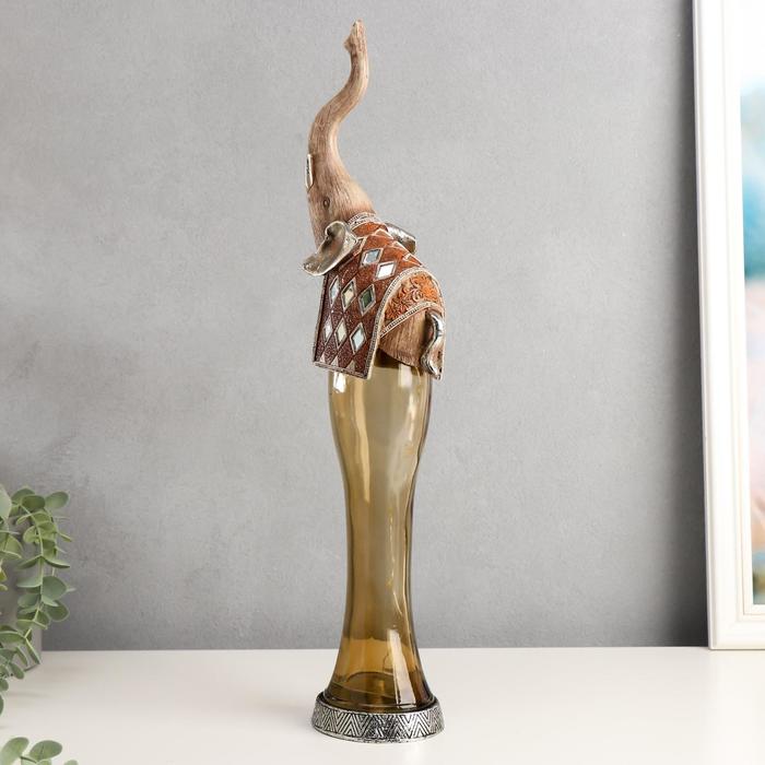 Сувенир полистоун, стекло световой "Королевский слон" 46,5х13х8 см