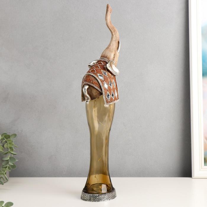 Сувенир полистоун, стекло световой "Королевский слон" 46,5х13х8 см