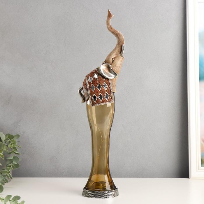 Сувенир полистоун, стекло световой "Королевский слон" 46,5х13х8 см