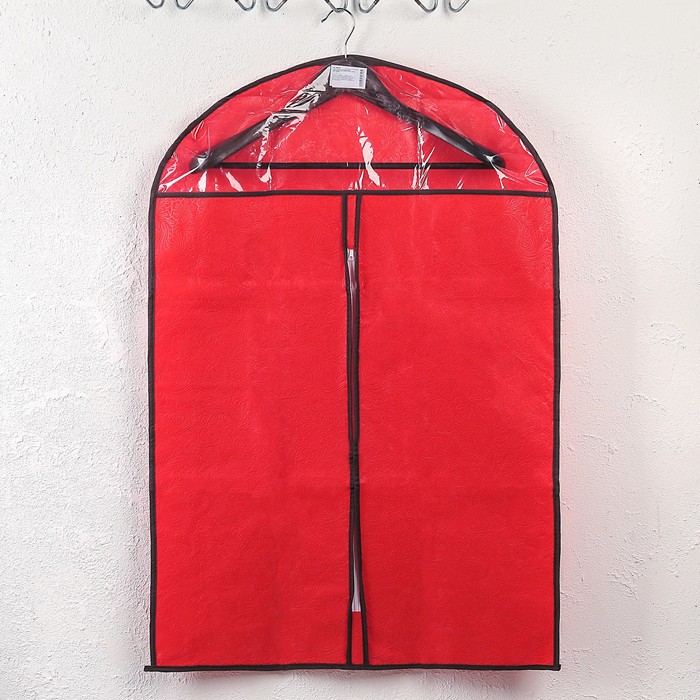 Чехол для одежды 60х90 см красный PE