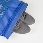 Мешок для обуви, отдел на шнурке, наружный карман на молнии, цвет голубой - Фото 4