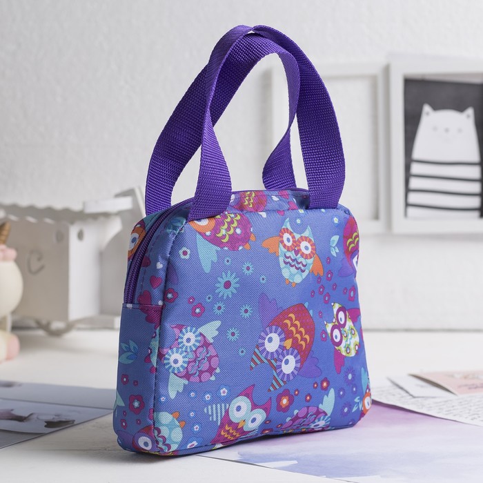 Сумка детская «Птички», отдел на молнии, наружный карман, цвет синий