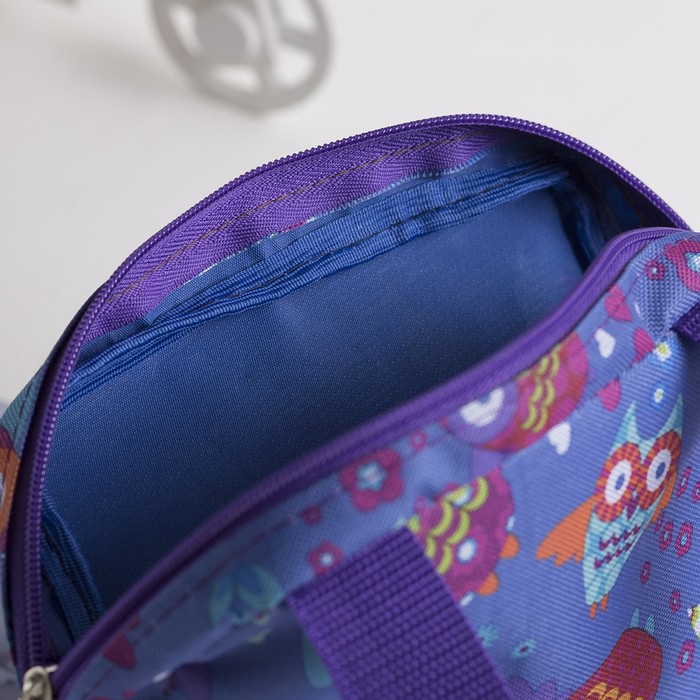 Сумка детская «Птички», отдел на молнии, наружный карман, цвет синий