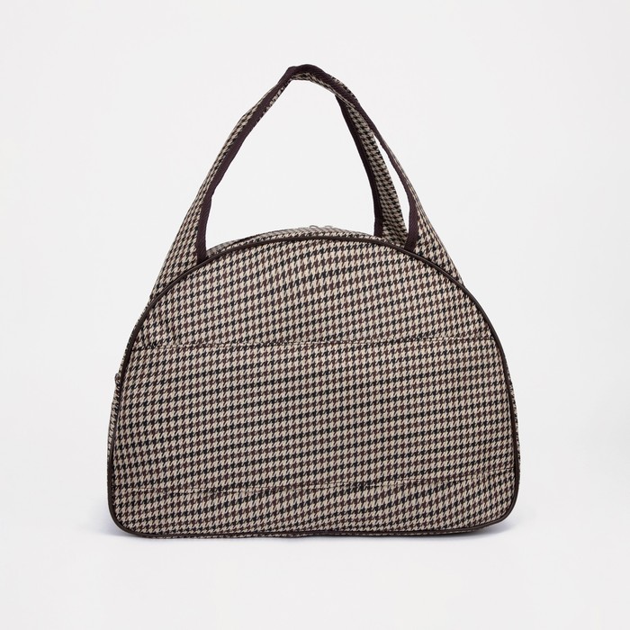 Сумка дорожная, 1 отдел, держатель для чемодана, цвет коричневый/бежевый