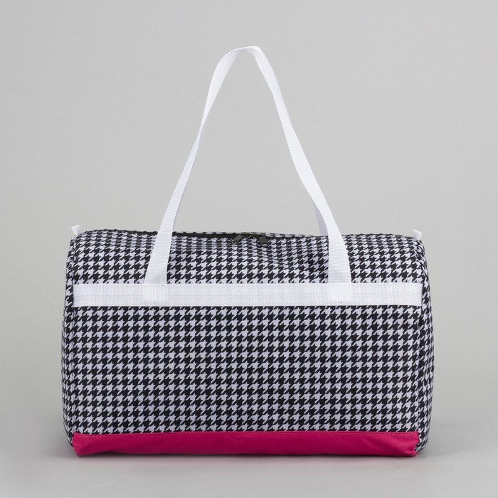 6906 П-600/Д Сумка спорт 45*23*29 отд на молнии, с косметичкой 15*8*15, гус лапка/розовый