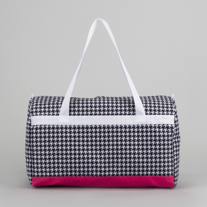 6906 П-600/Д Сумка спорт 45*23*29 отд на молнии, с косметичкой 15*8*15, гус лапка/розовый