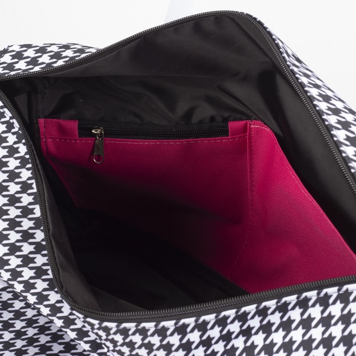 6906 П-600/Д Сумка спорт 45*23*29 отд на молнии, с косметичкой 15*8*15, гус лапка/розовый