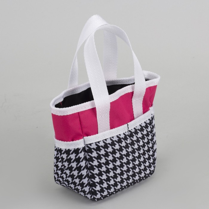 6906 П-600/Д Сумка спорт 45*23*29 отд на молнии, с косметичкой 15*8*15, гус лапка/розовый