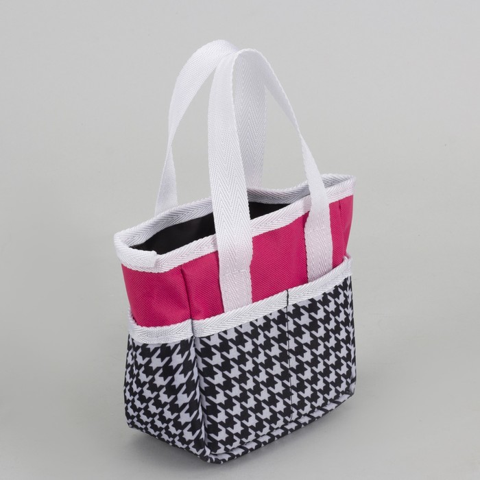 6906 П-600/Д Сумка спорт 45*23*29 отд на молнии, с косметичкой 15*8*15, гус лапка/розовый