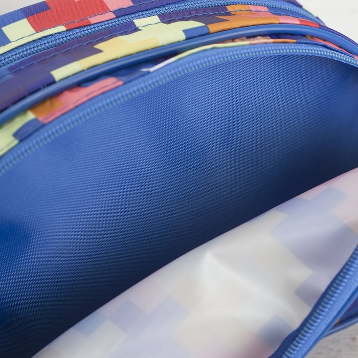 Косметичка дорожная, отдел на молнии, василек/розовый-оранжевый