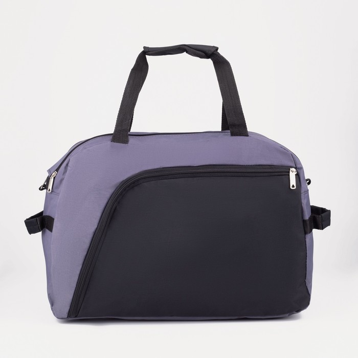 5911/Жат Сумка спорт, 47*21*33, отд на молнии, 2 н/карман, ремень, черный/серый