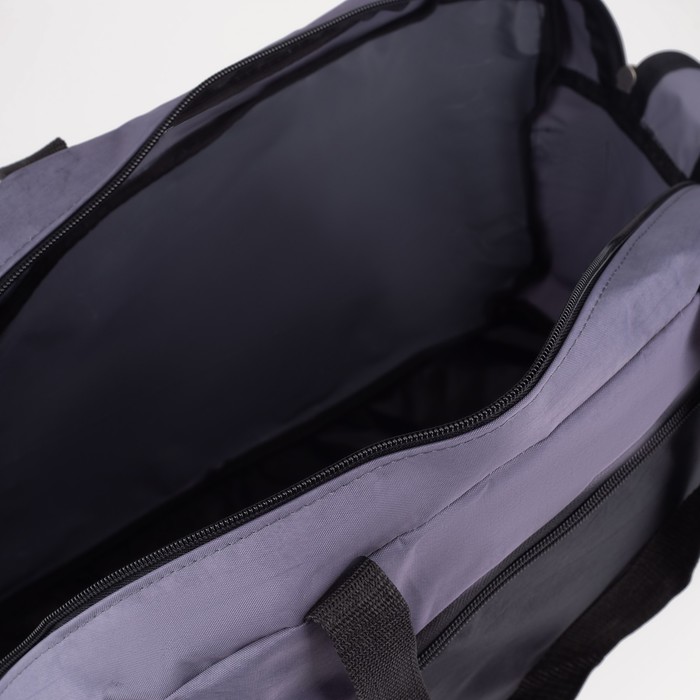 5911/Жат Сумка спорт, 47*21*33, отд на молнии, 2 н/карман, ремень, черный/серый