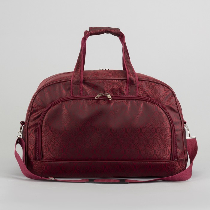 5904Жак Сумка дор, 55*22*35см, 1 отдел, 2 н/кармана, длин ремень, бордо/узоры