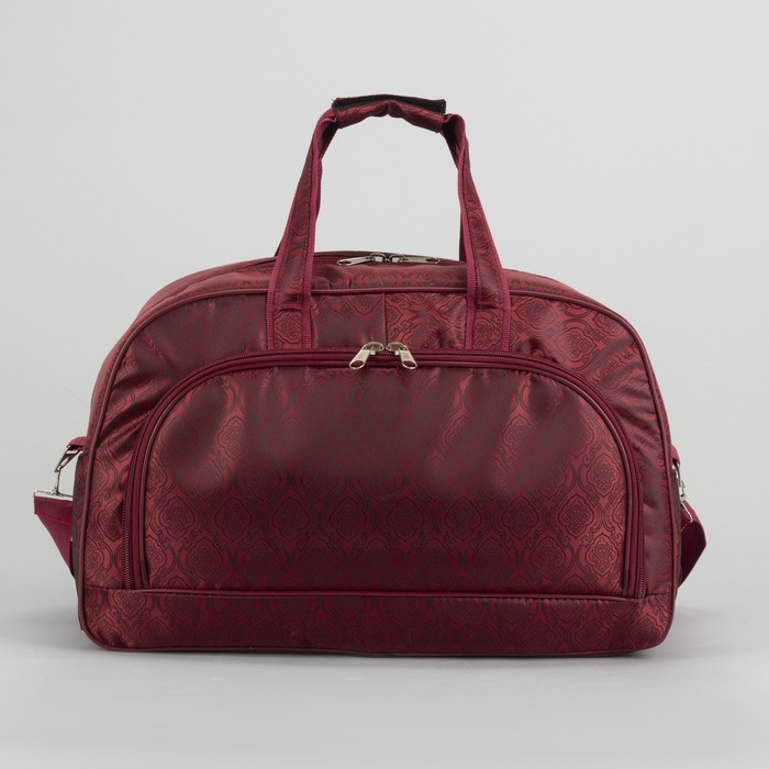 5904Жак Сумка дор, 55*22*35см, 1 отдел, 2 н/кармана, длин ремень, бордо/узоры