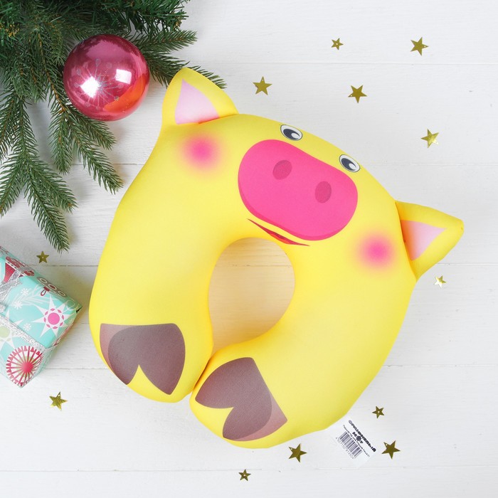 Подголовник-подушка антистресс "Нюша", цвет желтый