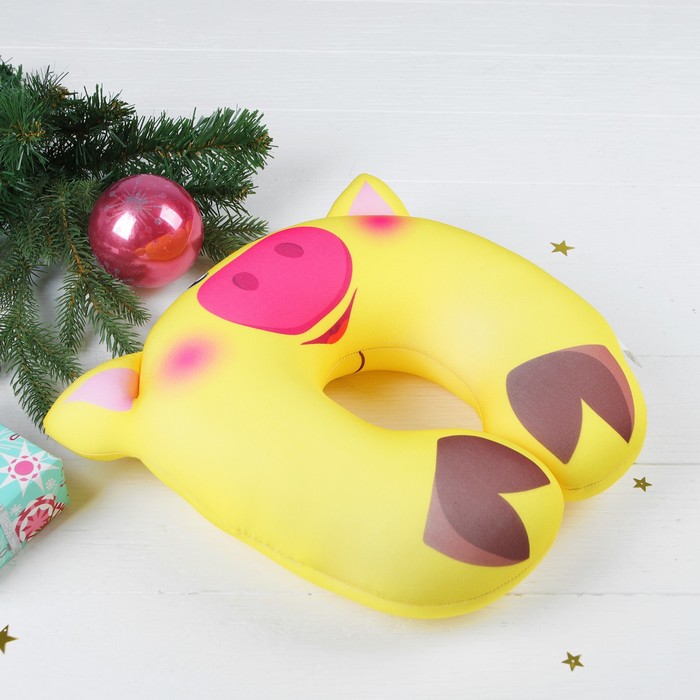 Подголовник-подушка антистресс "Нюша", цвет желтый