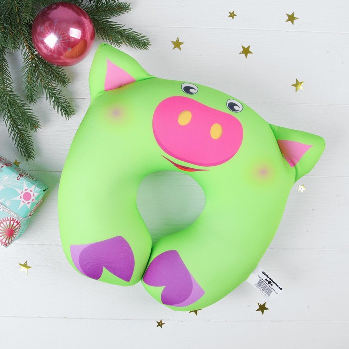 Подголовник-подушка антистресс "Нюша", цвет салатовый