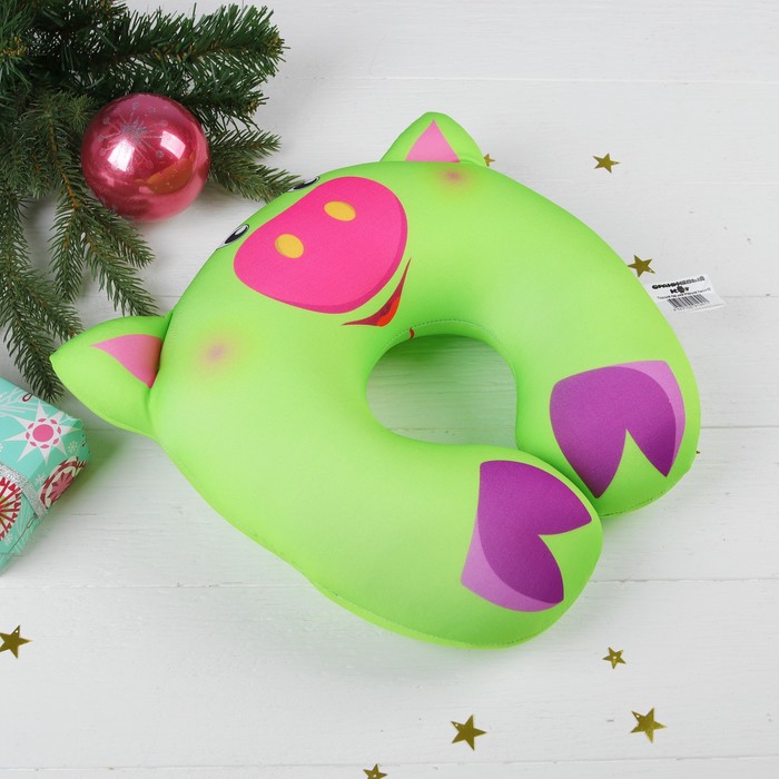 Подголовник-подушка антистресс "Нюша", цвет салатовый