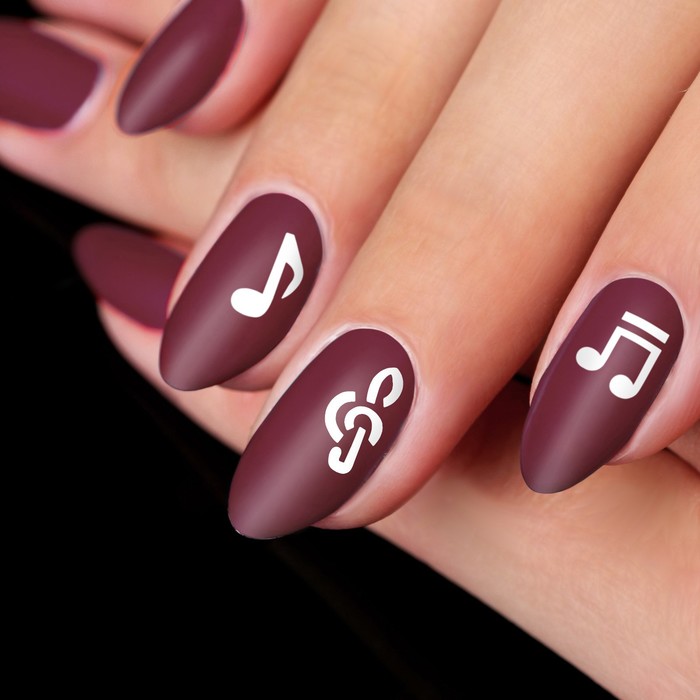 Трафареты для ногтей "Ассорти, ноты" ,10шт