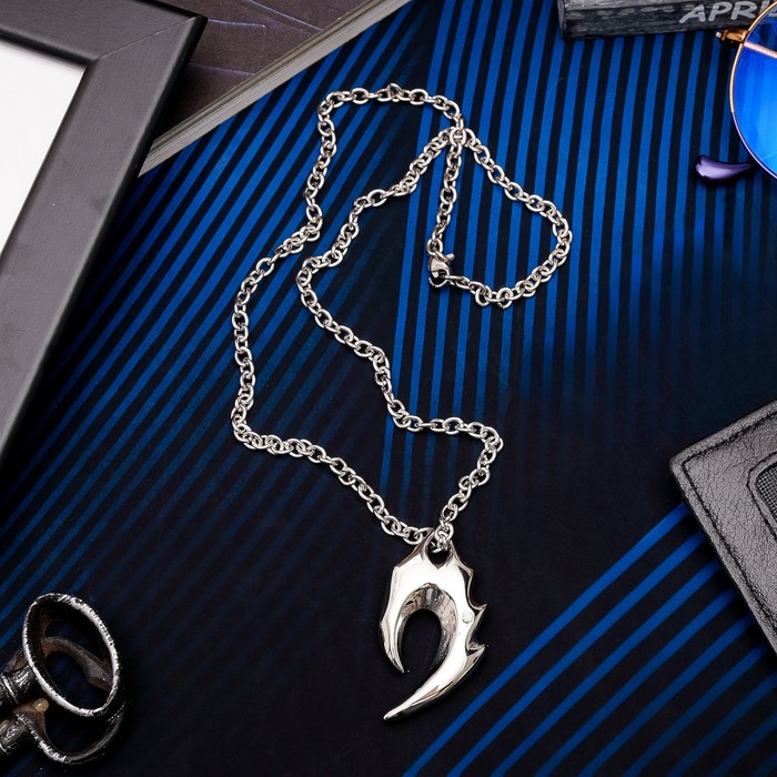 Кулон мужской "Стальной" крюк маори, цвет серебро, 50 см