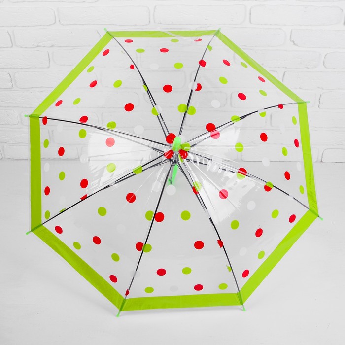 Зонт детский "Кружочки", зеленый