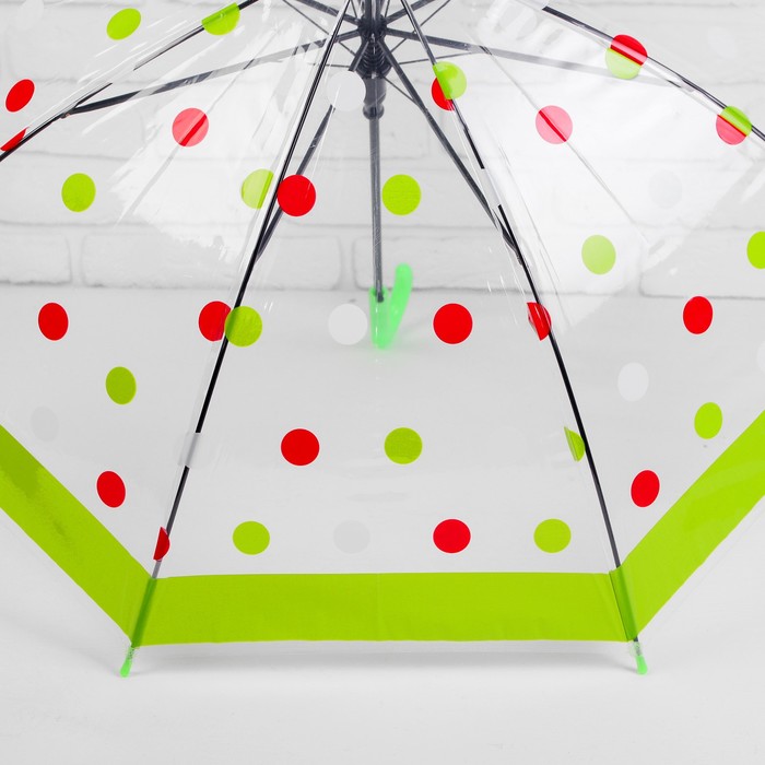 Зонт детский "Кружочки", зеленый