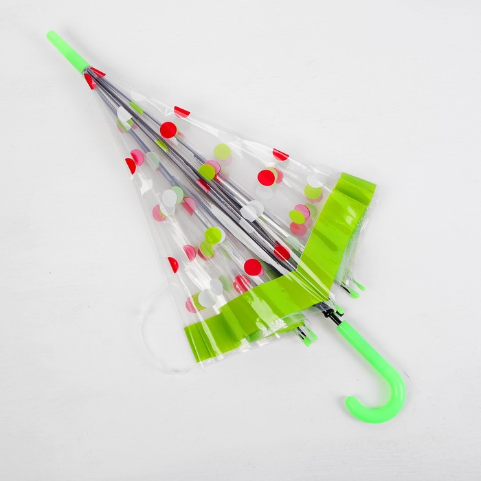 Зонт детский "Кружочки", зеленый