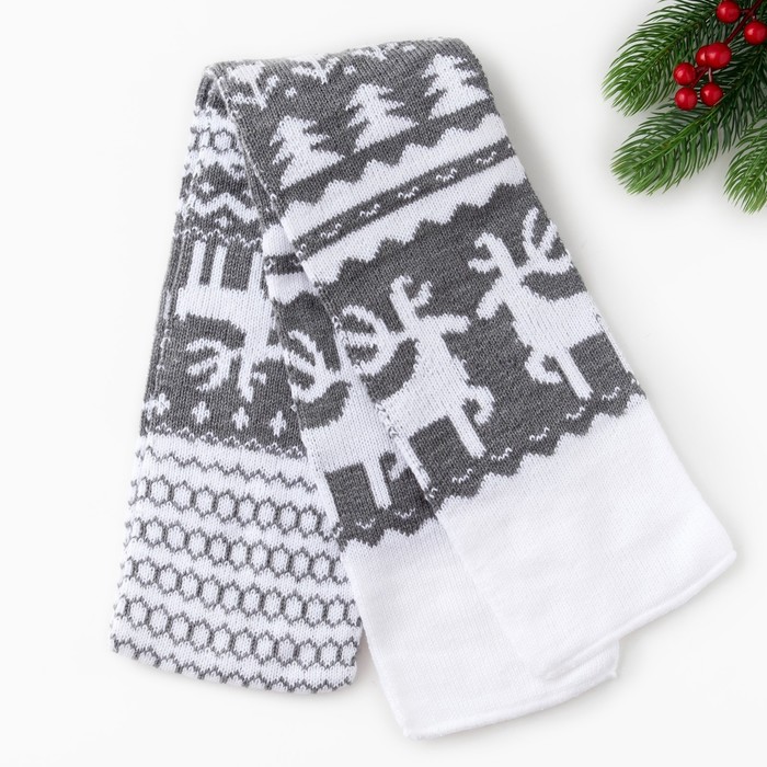 Подарочный набор KAFTAN "Зимний орнамент" шарф 145 х 14 см, варежки р-р 19