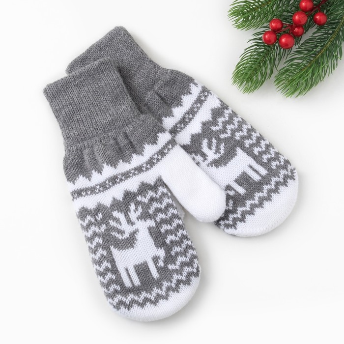 Подарочный набор KAFTAN "Зимний орнамент" шарф 145 х 14 см, варежки р-р 19