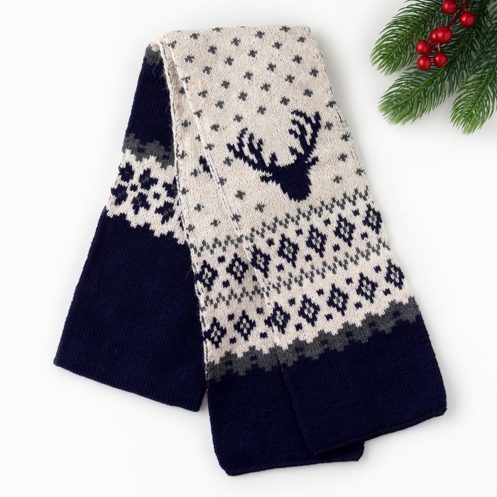 Подарочный набор KAFTAN "Северный олень" шарф 145 х 14 см, варежки р-р 19