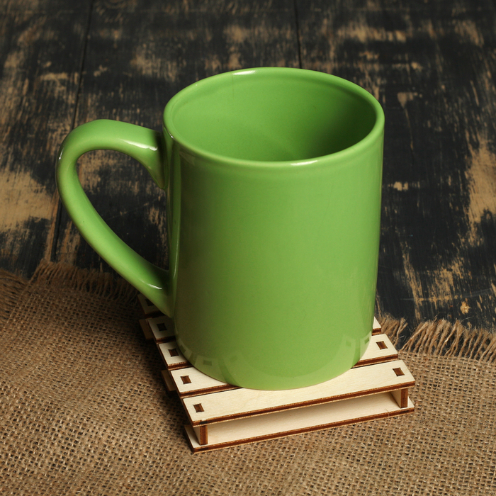 Подарочная коробка для кружки + подставка "Деревянный ящик"