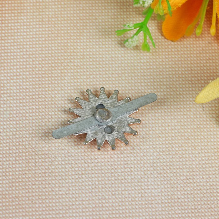 Декоративный элемент на прокол "Цветок", 3 х 2см, 5 пар, цвет золотой